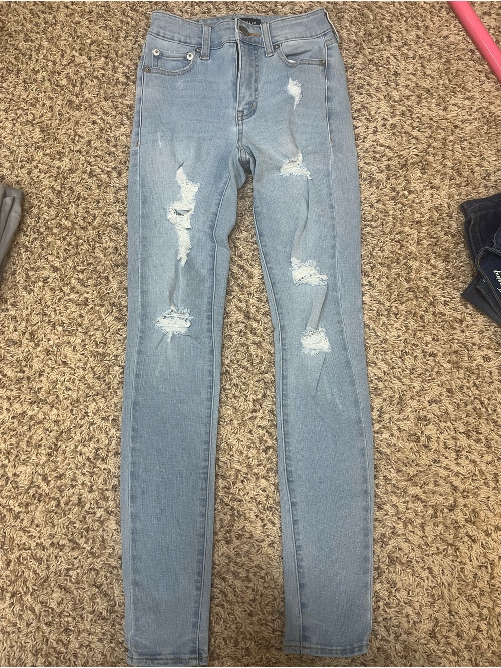 Aeropostale Light Blue High-Rise Distressed Jeggings